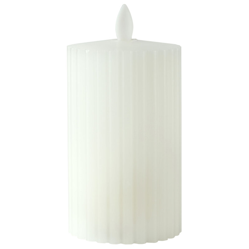 Fluted LED Wax Pillar, 3x6 Inch