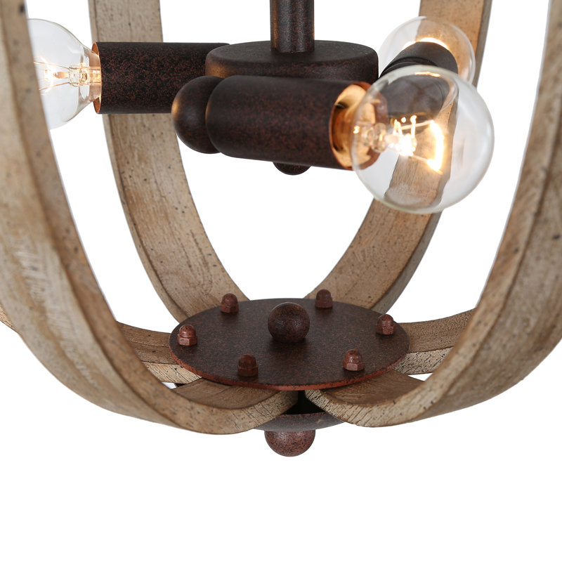 Luminaire suspendu campagnard à 3 lumières Aziz