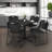 Regency Cain Square X-Base Breakroom Table & 4 Zeng Stack Chairs-73412898-73412899