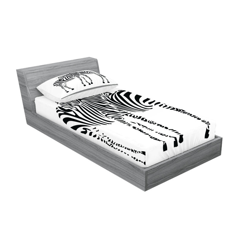 Ensemble de draps et taies décoratives Ambesonne, Ensemble de draps pour lit simple avec deux taies 
