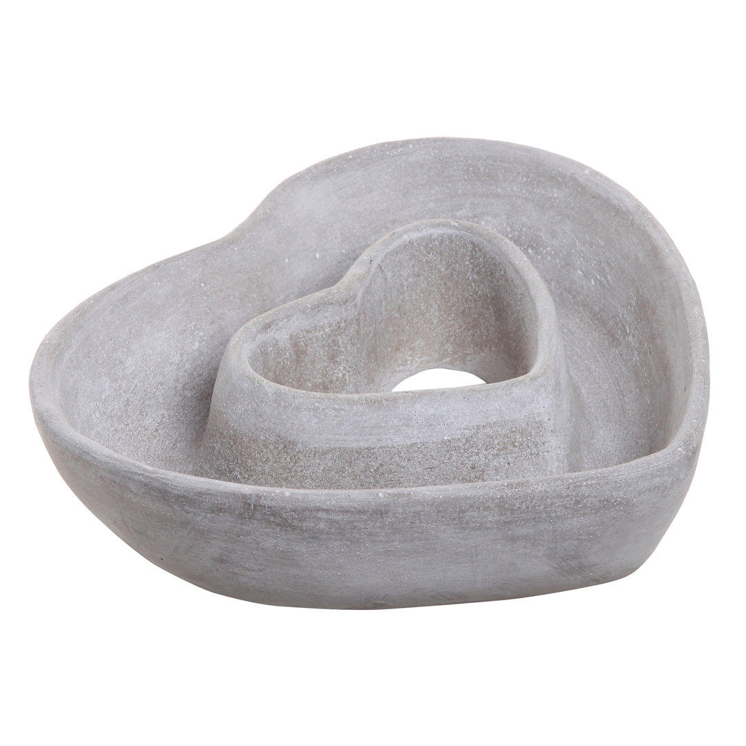 Decorative Heart-Shaped Cement Pot Planter 17 Stories