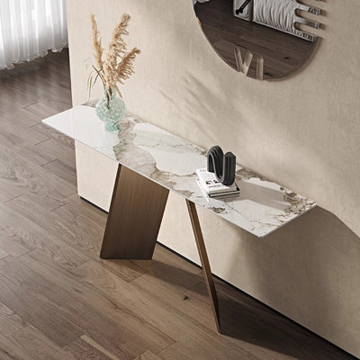 Modern minimalist sintered stone console table