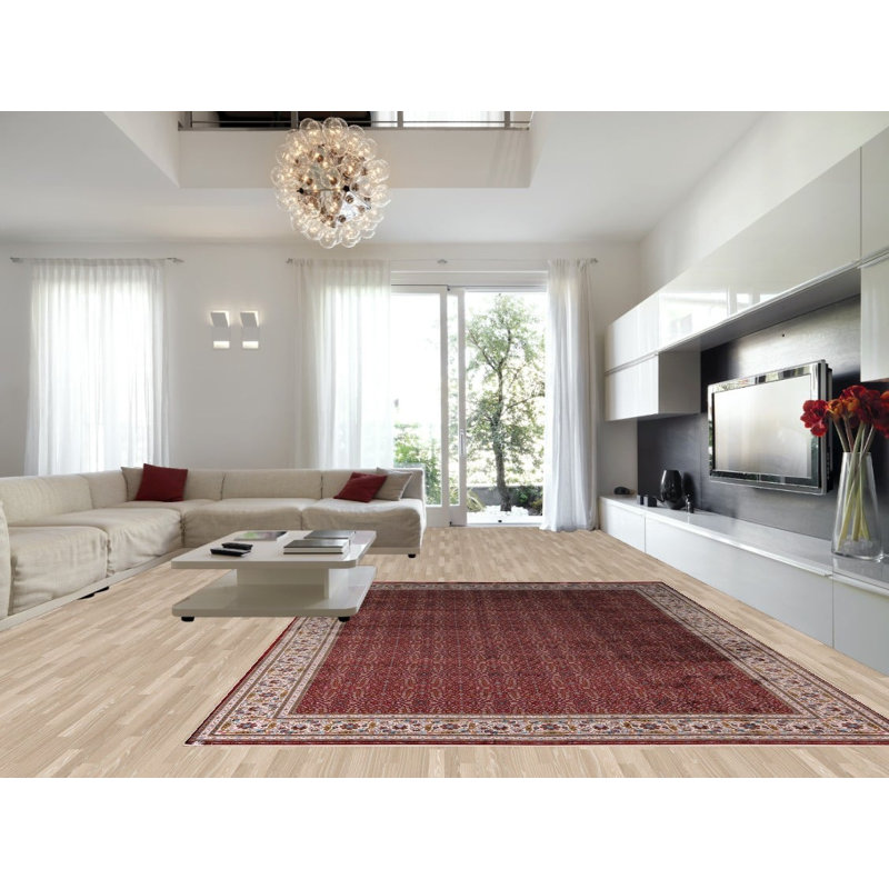 Tapis traditionnel rouge All-Over Floral 10 x 13