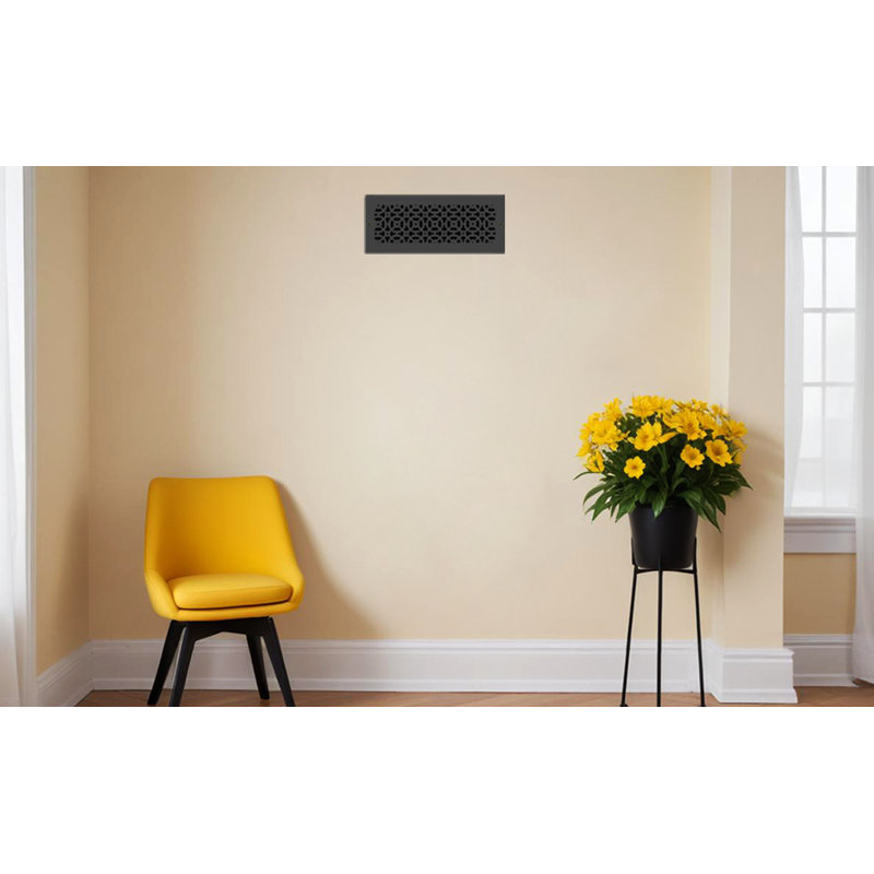 Ouverture de conduit 5 po x 14 po AIR RETOUR | Grille d'air lourde en fonte d'aluminium (7 po x 16 po au total) | Thermolaqué