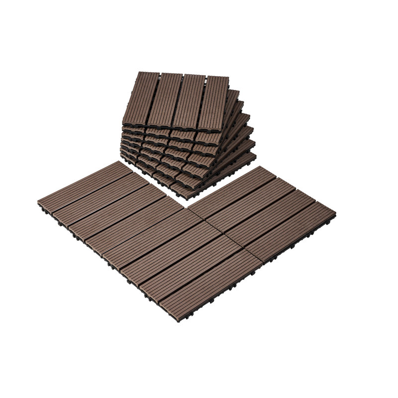 Carreaux de terrasse en bois emboîtables de 12 po x 12 po VEVOR