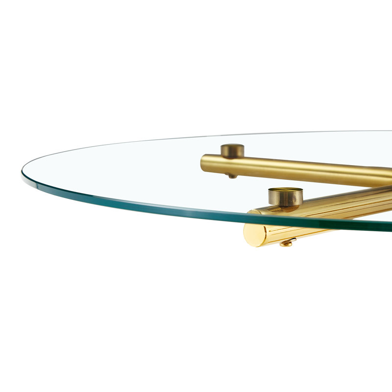 Tables de salle à manger (table seulement, sans chaises, avec plateau et pieds) Table de cuisine moderne en verre doré de 36 pouces