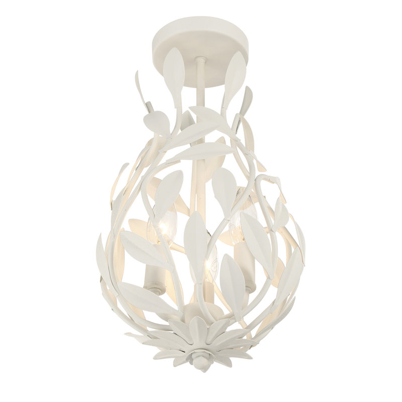 Plafonnier semi-encastré blanc mat 9 po Nerine, Blanc