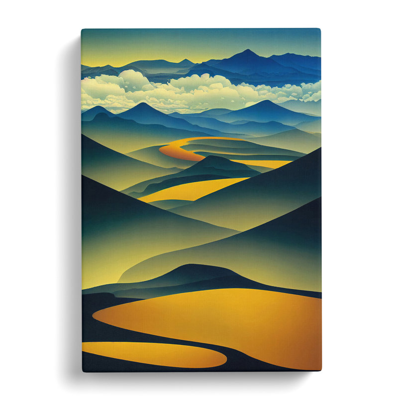 Abstract Mountain Landscapes No.3 - Wall Art, Wrapped Canvas, 76cm H x 50cm W, No Matte