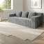 Canapé gris clair peu encombrant, design minimaliste en mousse, mobilier polyvalent