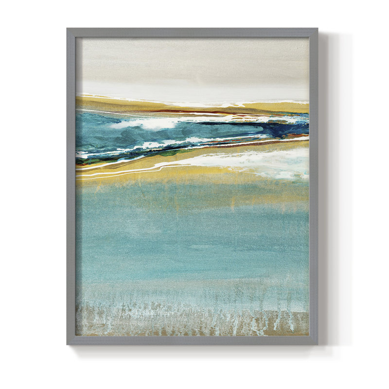 Reproduction encadrée Aqua Quartz V1 - bois massif, Gris, H 21 po x l 17 po