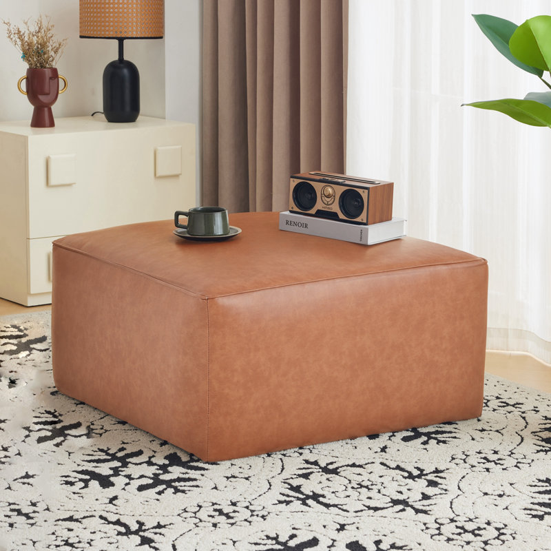 Banc rembourré en tissu, Brun