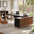 78.7" L-Shaped Executive Desk, Modern Large Office Computer Desk with Storage Cabinet for Home Office-387003581