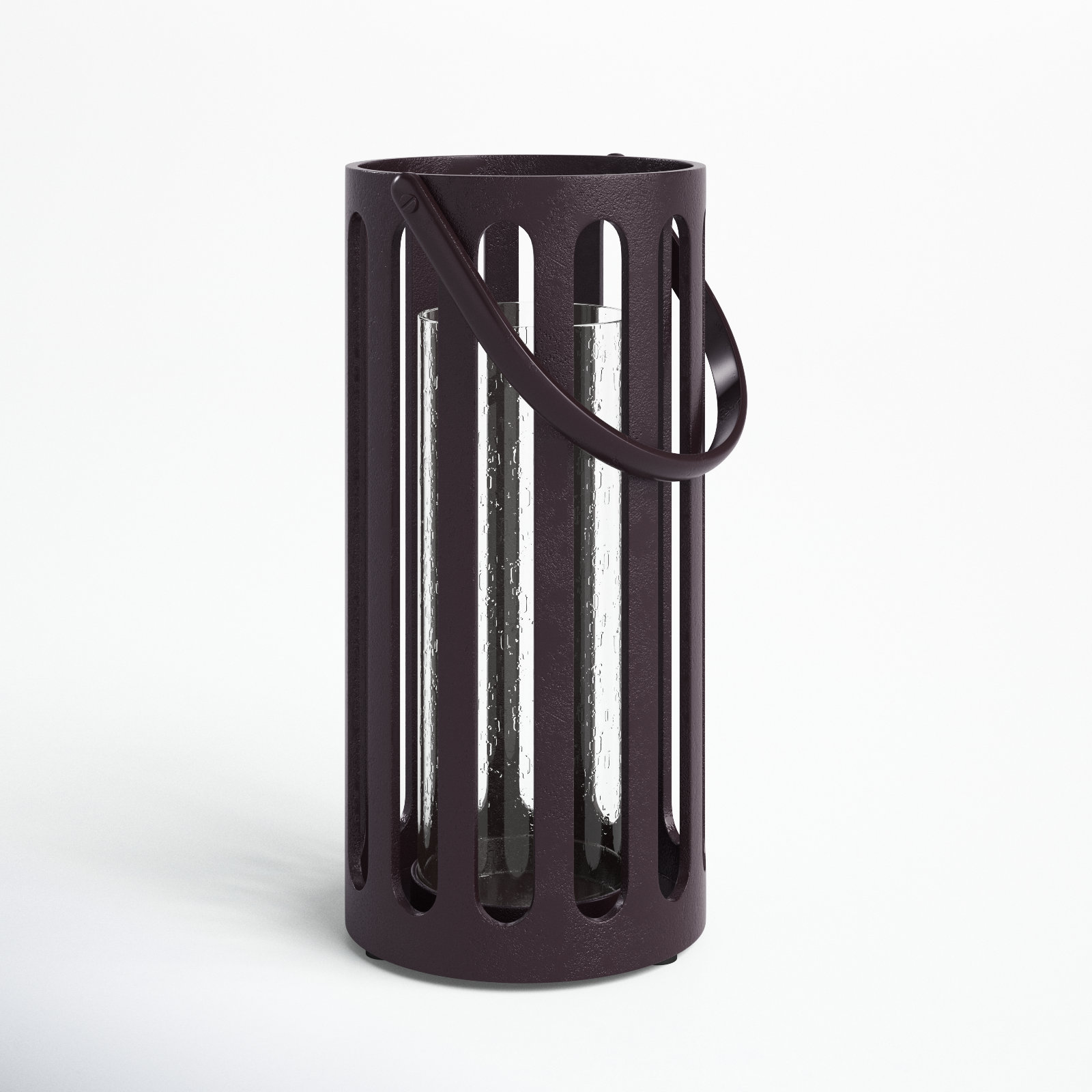 Aluminum Floor Lantern, 13.75" H x 6.75" W x 8" D, Black