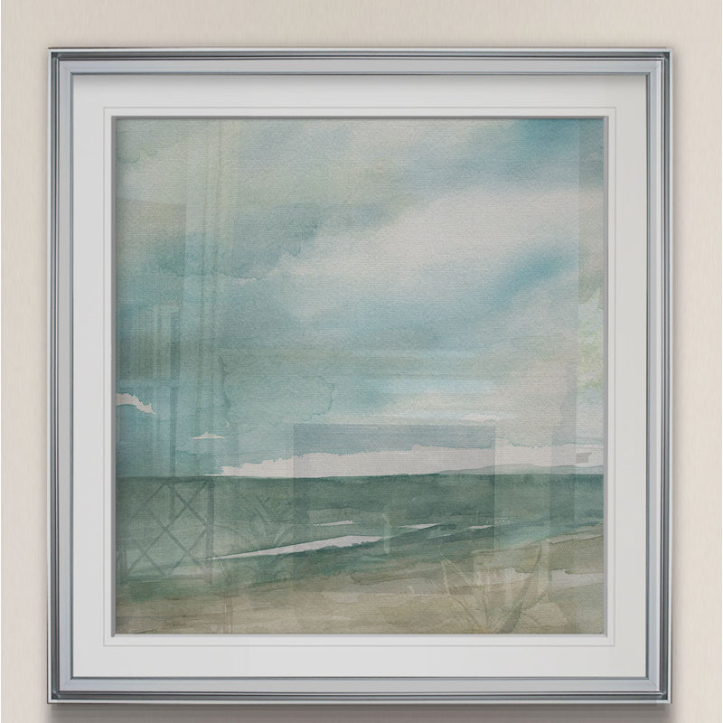 Tranquil Seas - impression, H 16 po x l 16 po x P 2 po, Cadre argenté
