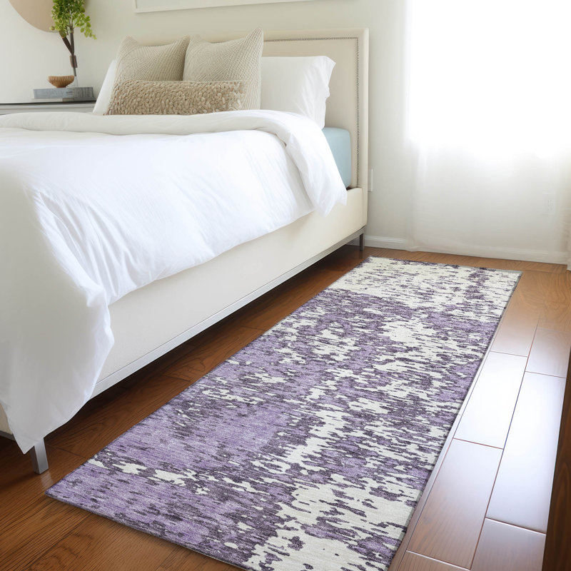 Premium Machine Washable Prisco Lavender Rug, Runner 2'3" x 7'6"