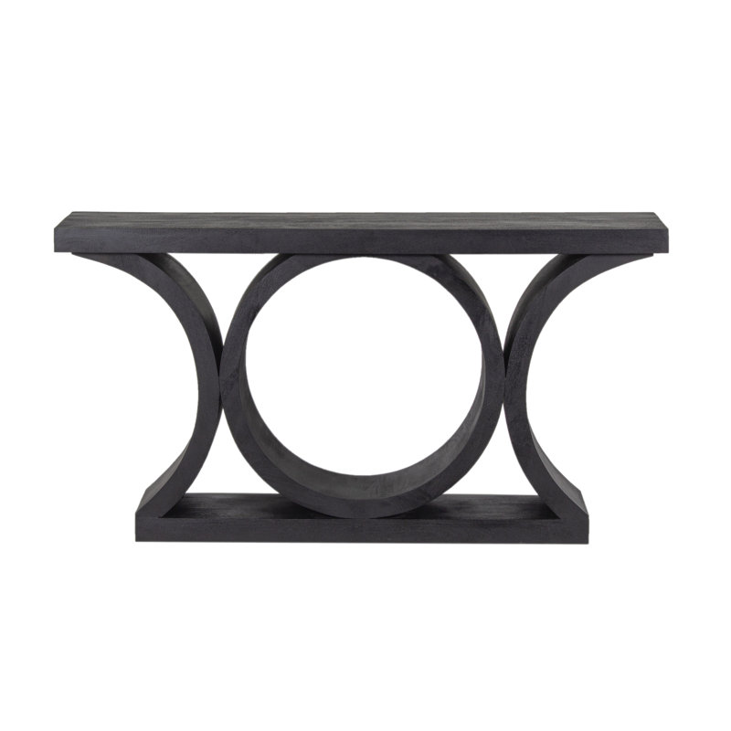 Solid Mango Wood Console Table, Black