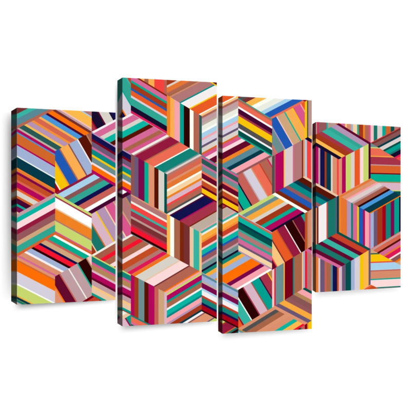 Cubes géométriques abstraits Avery, H 48 po x l 75 po