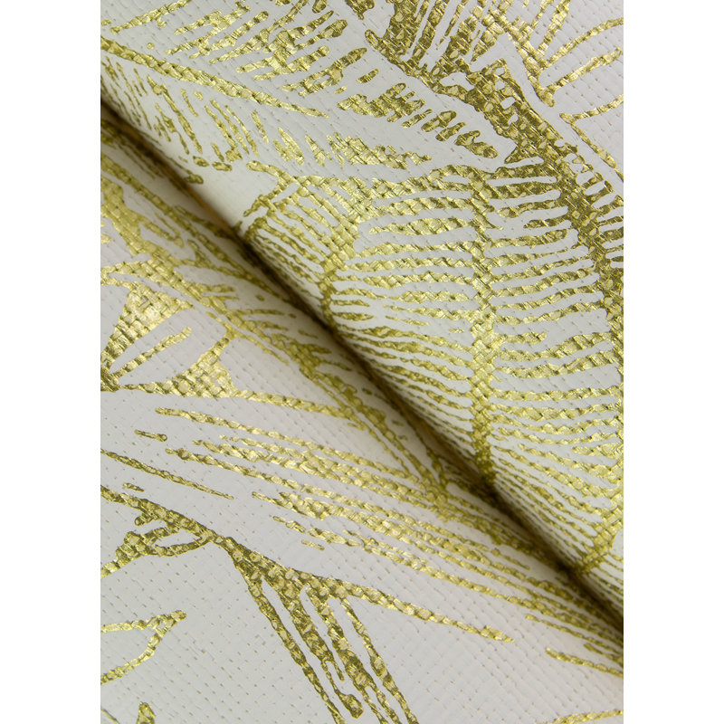 Papier peint feuilles de palmier Brentwood, Jaune