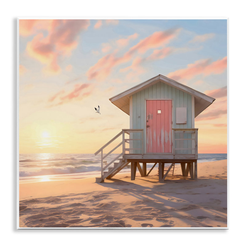 Plaque de porte rose Beach Hut, design par LSR Design Studio