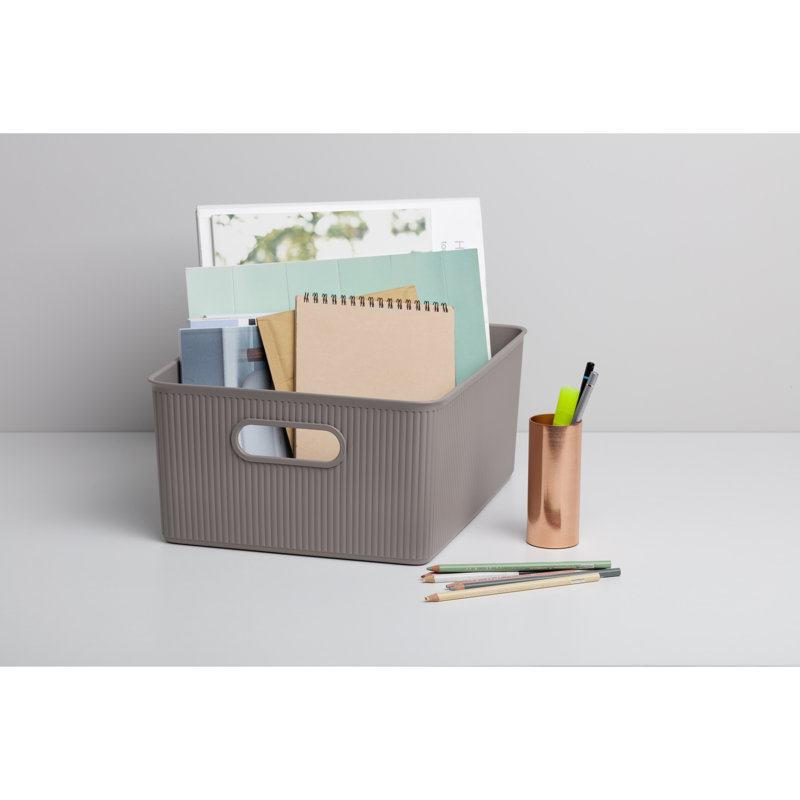 Cube en plastique, Taupe, H 6,25 po x l 15 po x P 12 po