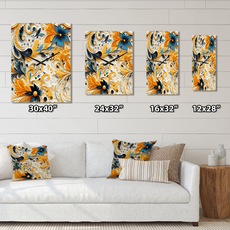 Tribal Fusion Marble Pattern - Glam Very Large Wall Clocks, Small