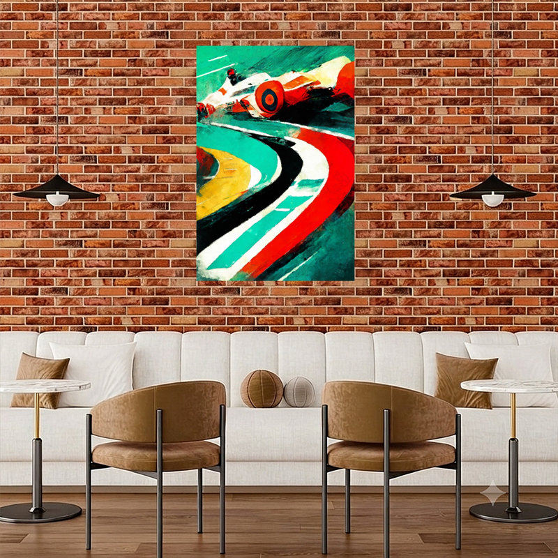 Art mural Vivid Racing Action, 48" H x 32" W