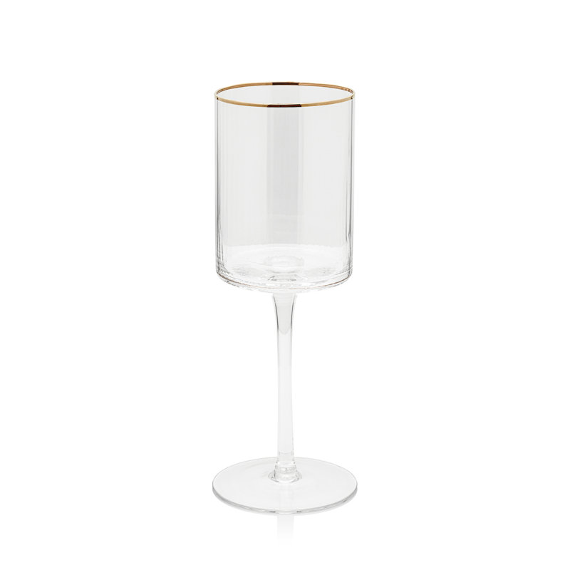 Verres à vin Ottica avec bord doré, ensemble de 4