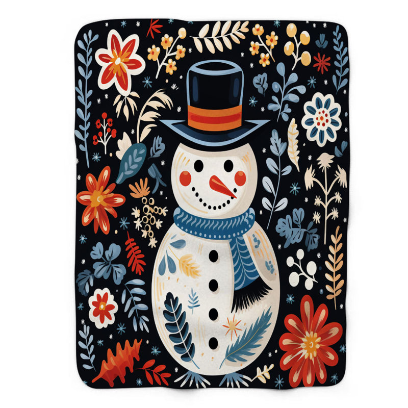 Nordic Holiday Patterns - 1 pièce Sherpa Premium, Grand lit