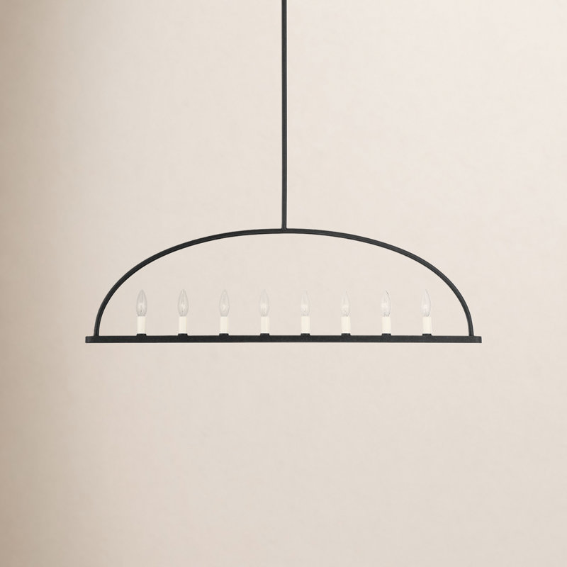 8 - Light Lantern Geometric Chandelier, Black