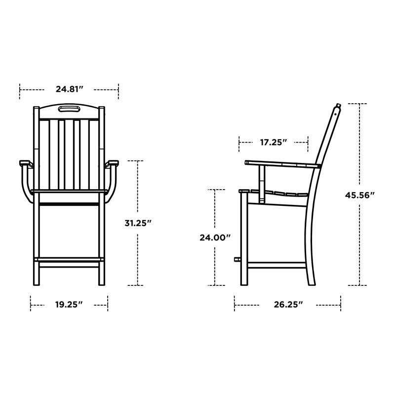 Fauteuil bar POLYWOOD Yacht Club, Château de sable, Tabouret de bar 24 po