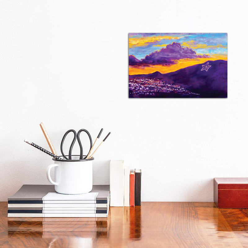 El Paso Star on the Mountain 1 Piece Wrapped Canvas Painting, 20.32 cm H x 30.48 cm W