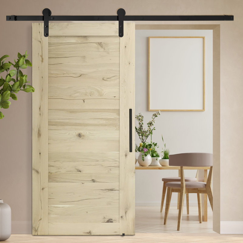 Pinache Solid Oak Barn Door, Untreated Wood