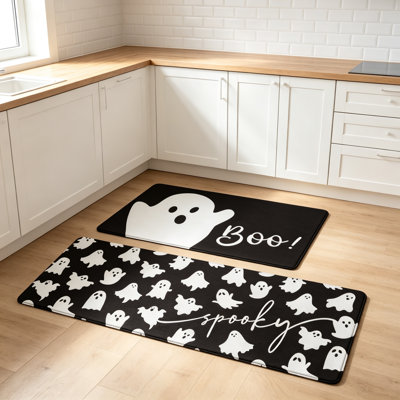 Ensemble de 2 tapis de sol Halloween antidérapants et antidérapants pour la buanderie Halloween