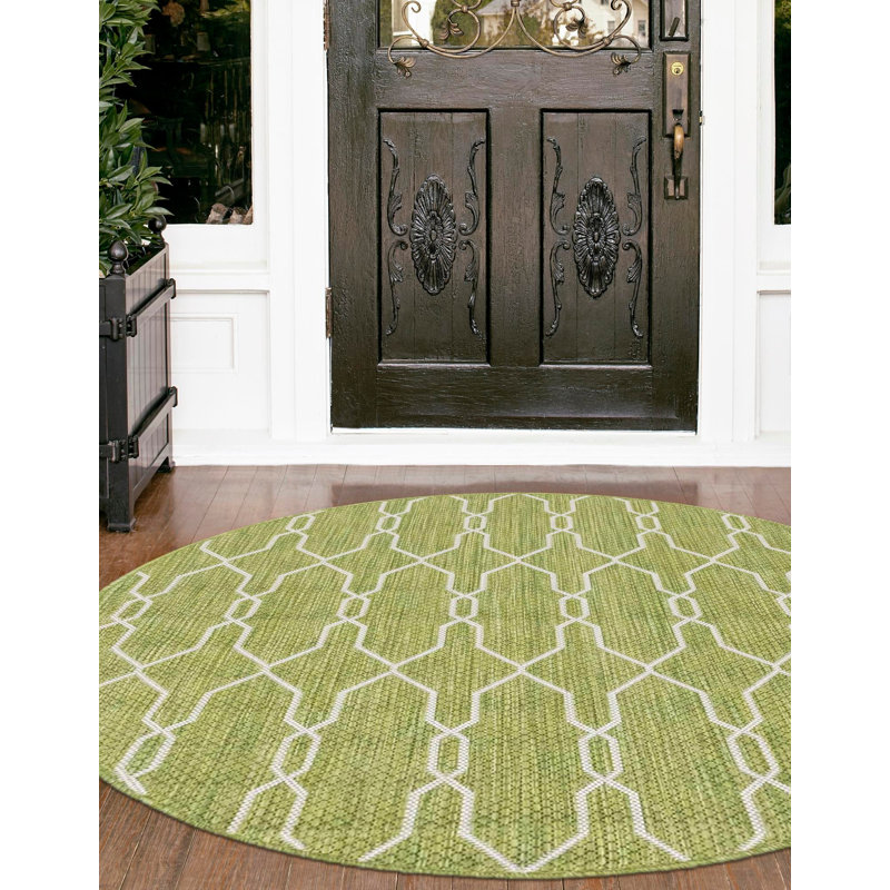 Vidette Geometric Indoor / Outdoor Rug, Round 4'1"