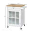Chariot pour îlot de cuisine 27 po avec tiroir et porte vitrée, chariot de cuisine avec tablette réglable et porte-serviettes, îlot de cuisine