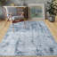 Tapis gris / bleu en chenille tissé à la machine Xadiel-87046165