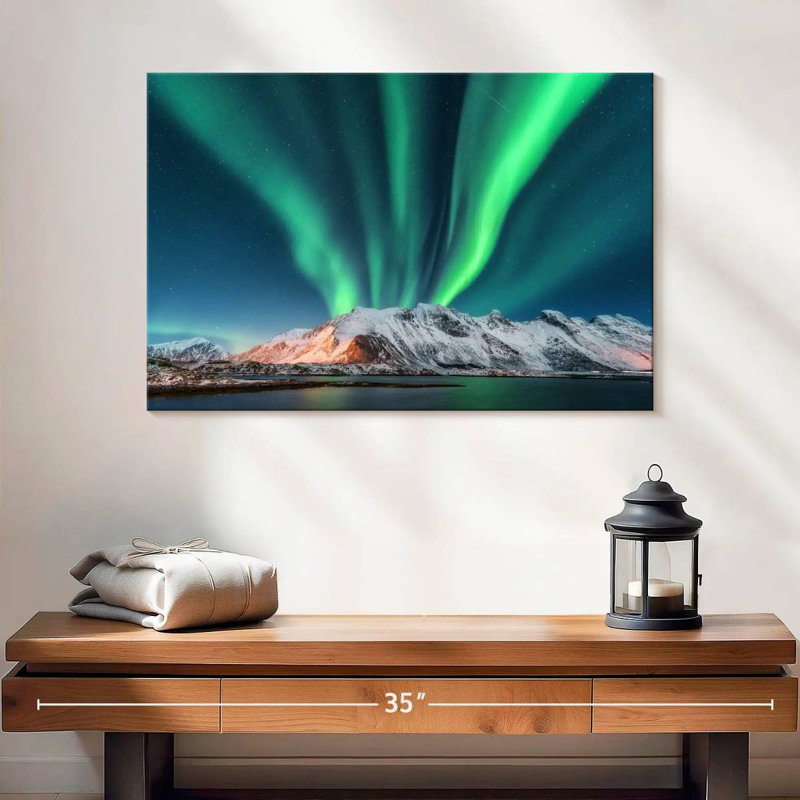 Alvord Lofoten Mountain Northern Lights, H 16 po x l 24 po