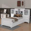 Lit plateforme simple en bois avec armoire verticale intégrée et double ensemble de 4 tiroirs de chaque côté-2119452117