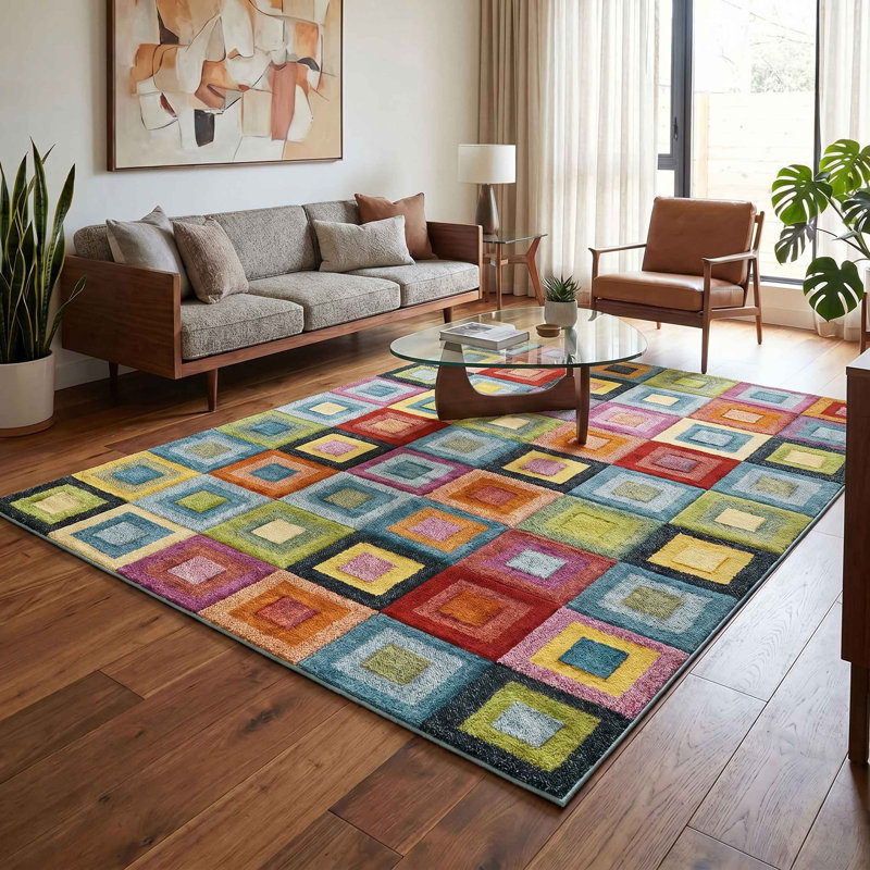 Cayne Geometric Shapes Area Rug, 120 x 170 cm (Rectangular)