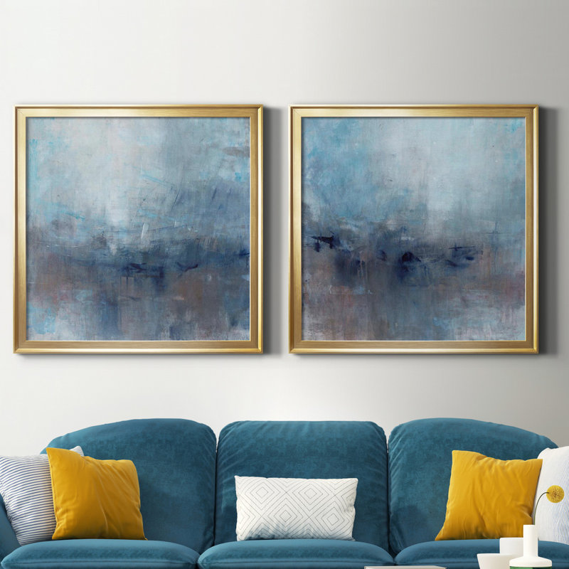 Kinetic Abstract I - Kinetic Abstract I - Ensemble de 2 reproductions d'art encadrées, H 26,5 po x l 53 po x P 1,5 po