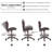 Jorinda Backed Adjustable Height Ergonomic Lab Stool with Footring Wheels-355786965