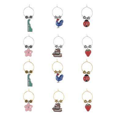 Football Wine Charms 