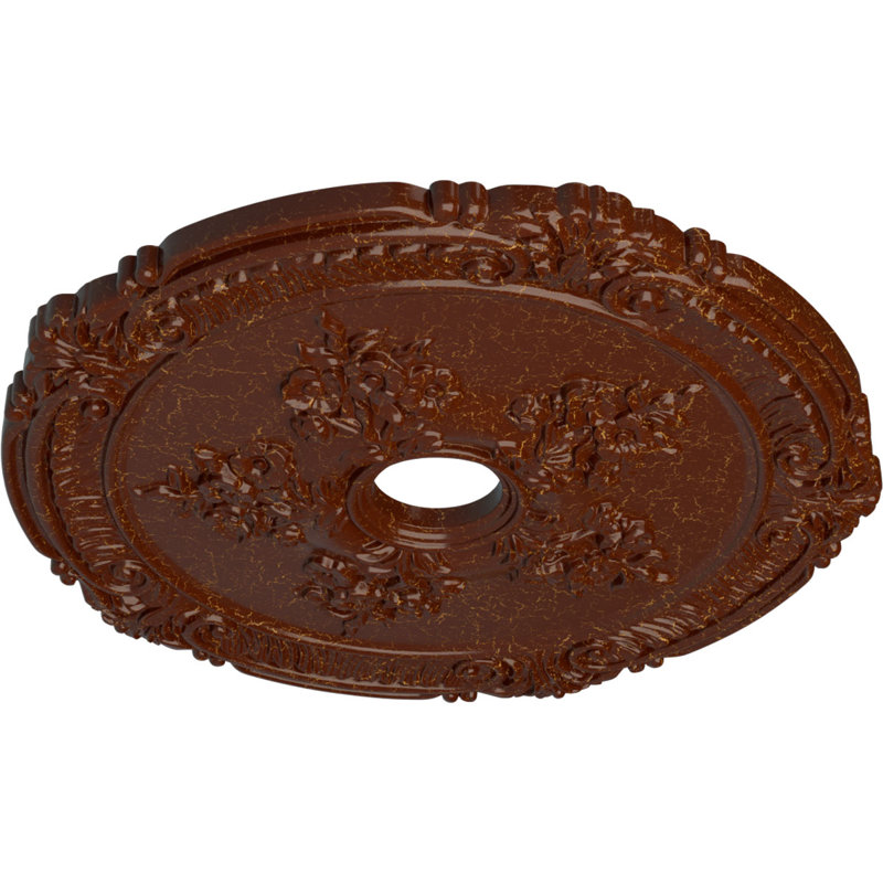 Médaillon Endurathane Attica avec plafond rose, DO 26 po x P 3 3/4 po x P 1 1/2 po, Acajou poli craquelé