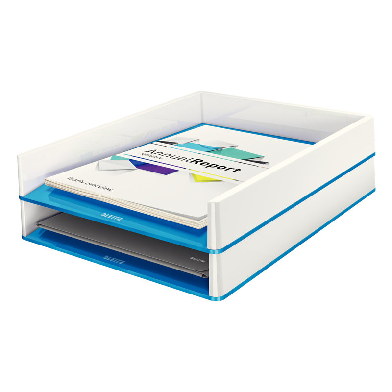 Wow Plastic Paper Organiser, White/Blue