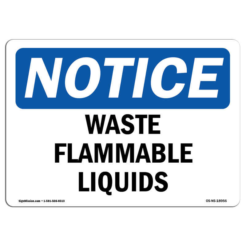 Panneau de déchets liquides inflammables
