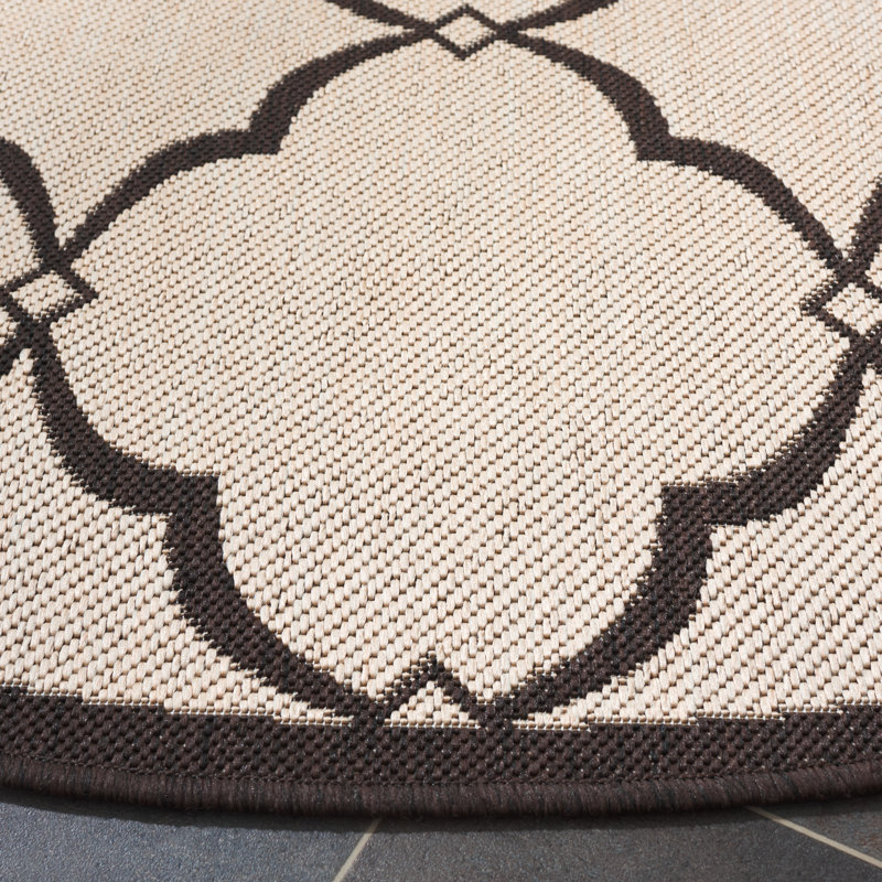 Adler Performance Geometric Indoor/Outdoor Area Rug, Round 6'7"