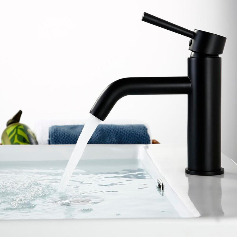 Robinet de lavabo de salle de bain à fixation sur comptoir 5,04 po, robinet simple en laiton massif Hanlde