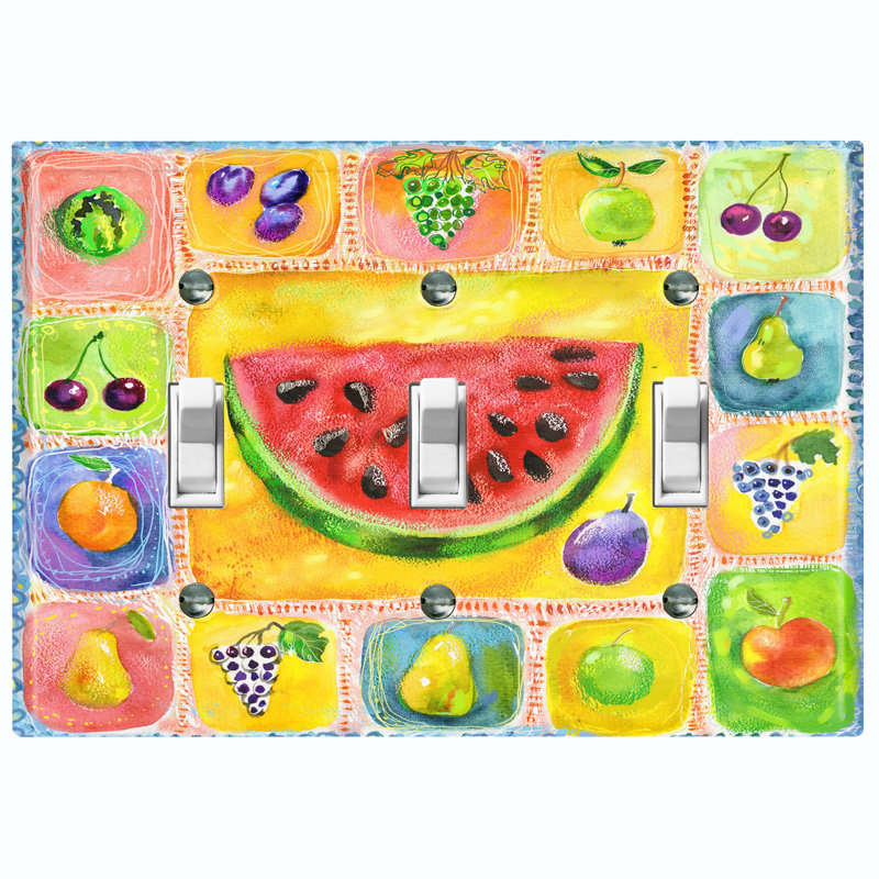 Plaque murale à 3 interrupteurs à bascule Fruit