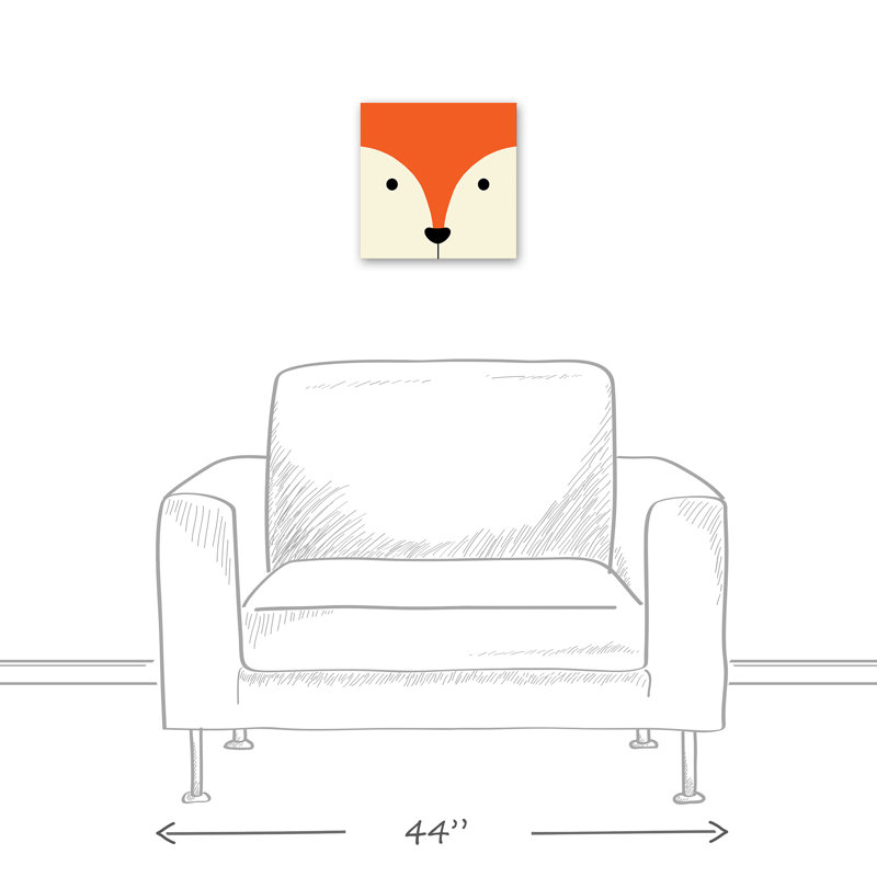 Art de style ami fox Marko, Toile tendue, H 12 po x l 12 po x P 1,25 po