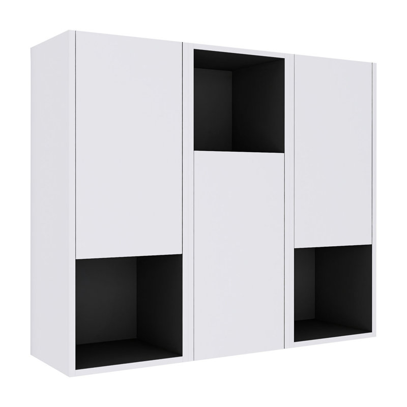 Armoire latérale de salle de bain à fixation flottante avec 3 portes à fermeture douce
